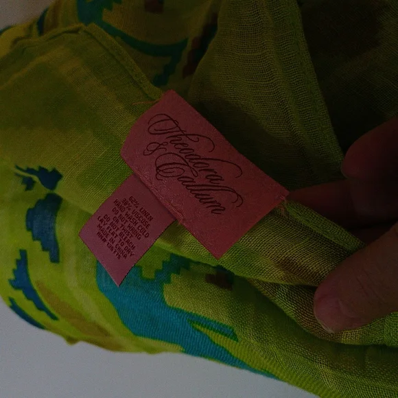 Theodora & Callum Blue and Green Scarf - Picture 2 of 2